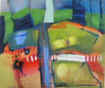 landschap met weg, 2006, afm. 100x80